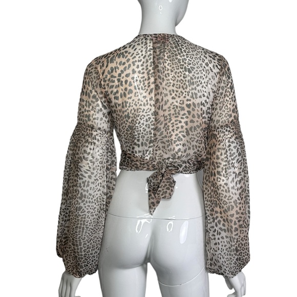 P2F Swim Coverup 2 Pc Top & Shorts Animal Print XS/S Sheer Festival Beach - Picture 5 of 16